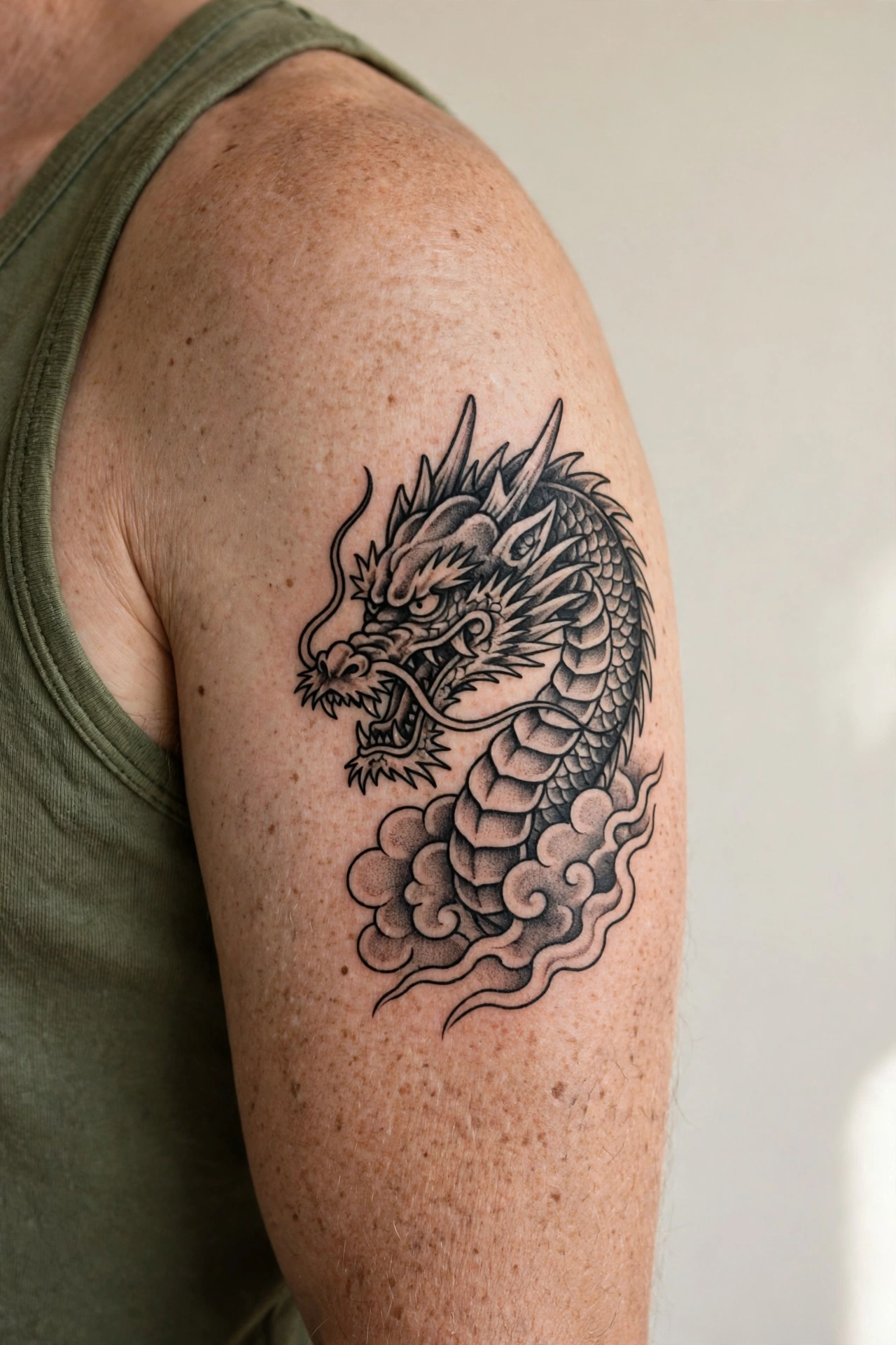 Dragon tattoo on real skin