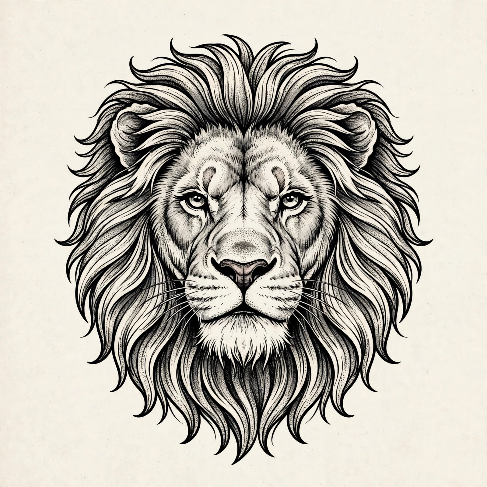 Lion, black and grey